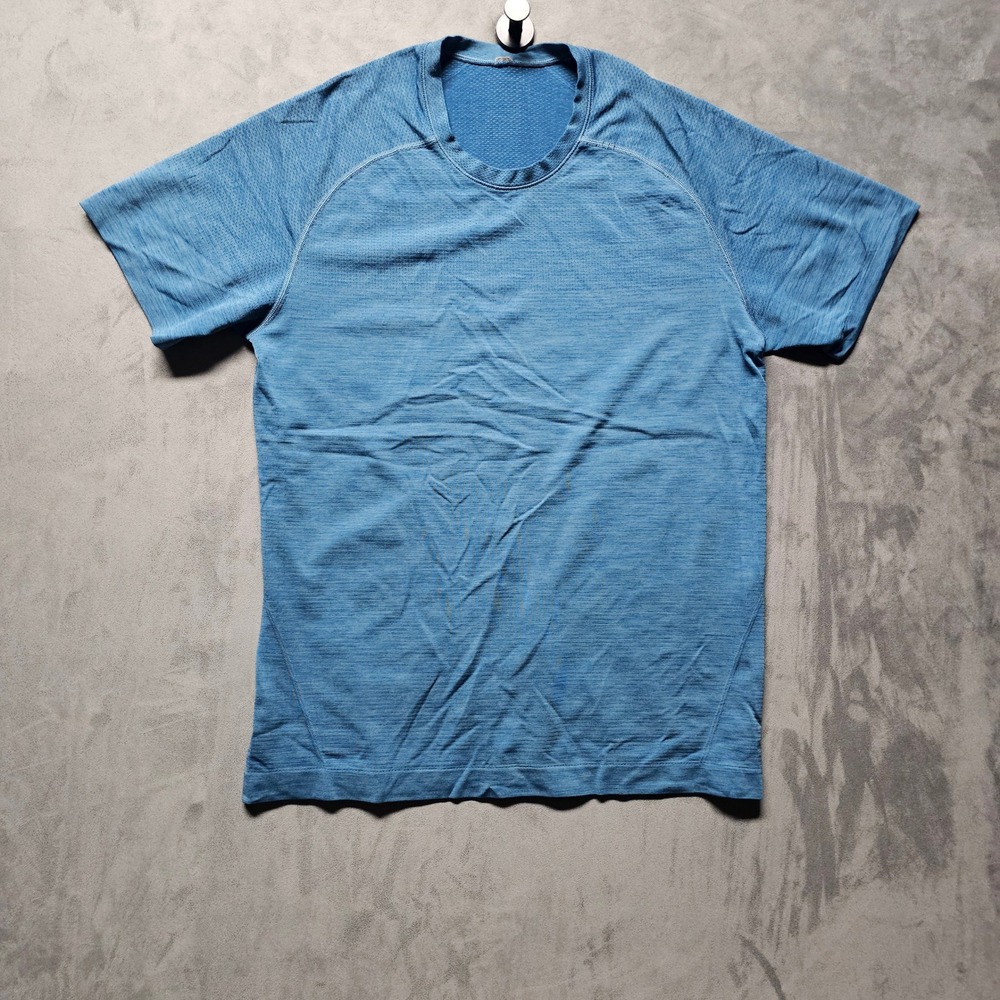 Lululemon Metal Vent Tech Short Sleeve Shirt Blue Heather Mens Medium Training